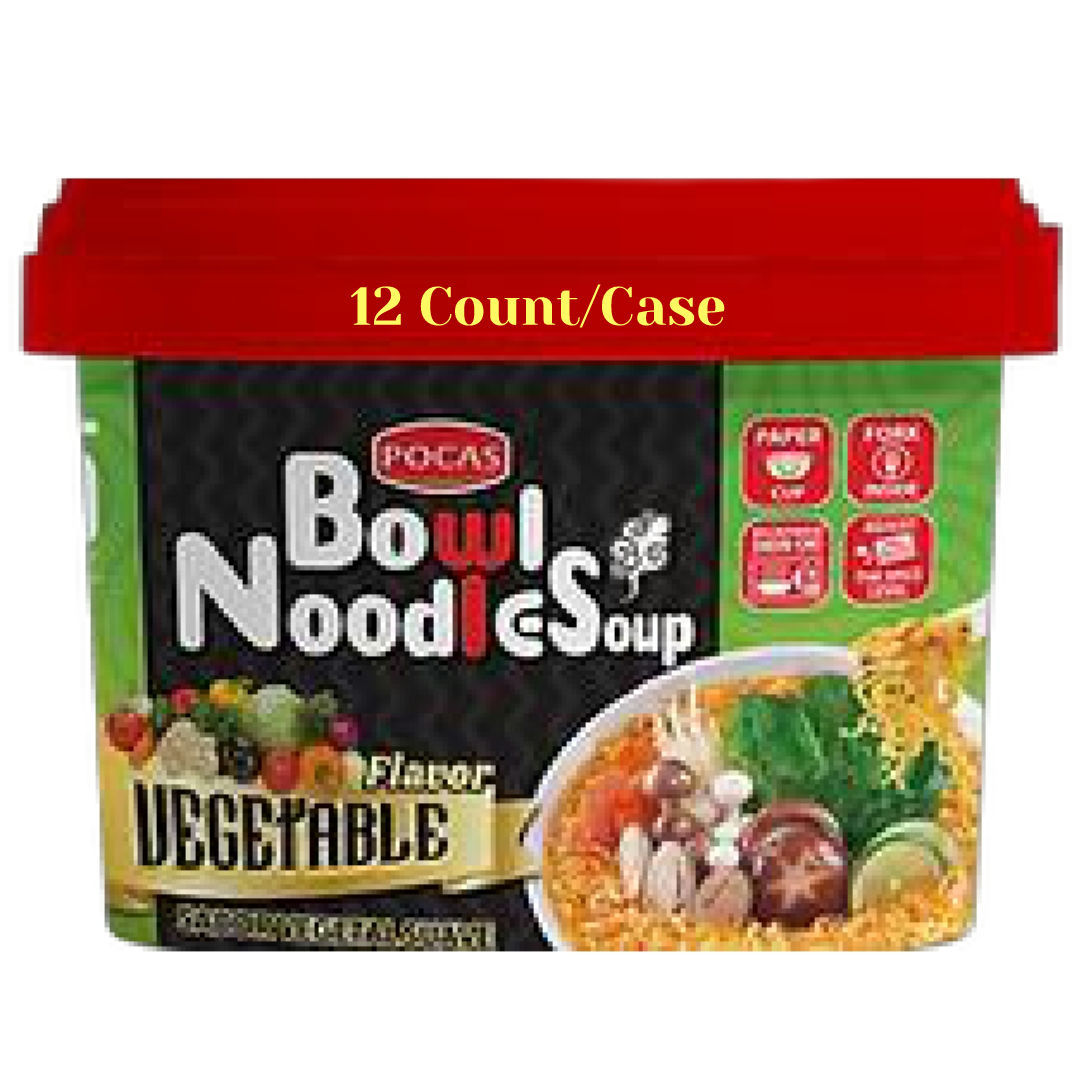 Pocas Bowl Noodle Soup (Vegetables Flavor) - 3.17oz - 12 Count