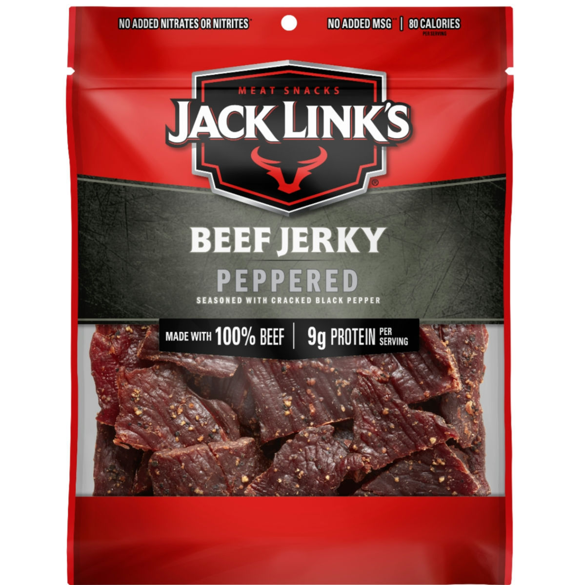 Jack Link's Beef Jerky, Peppered 3.25oz Bag 8ct # 18013