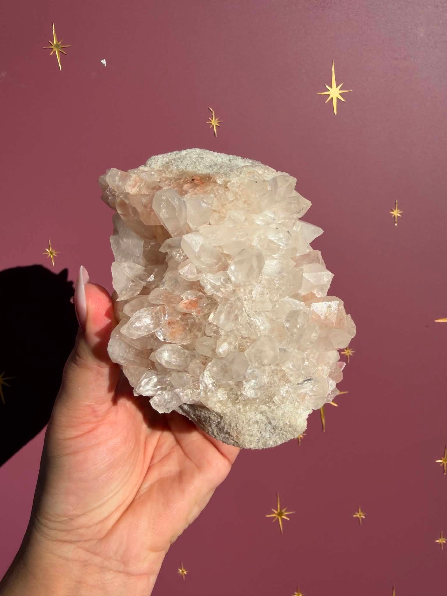 Pink Himalayan Quartz Cluster