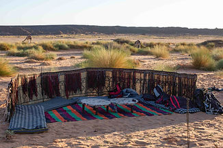 Gemütlicher Salon… zwischen Sand, Felsen und Kamelen