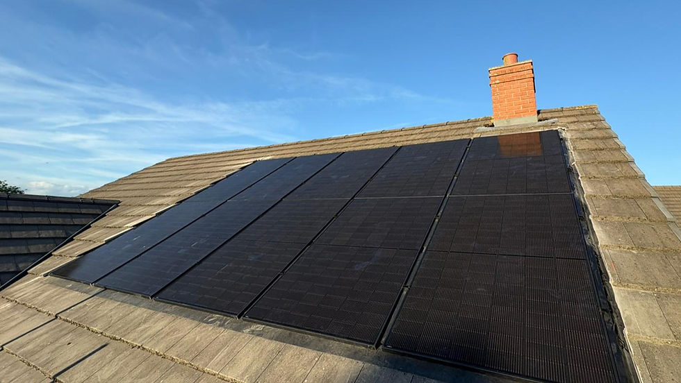 Solar panels installed on a UK residential home roof