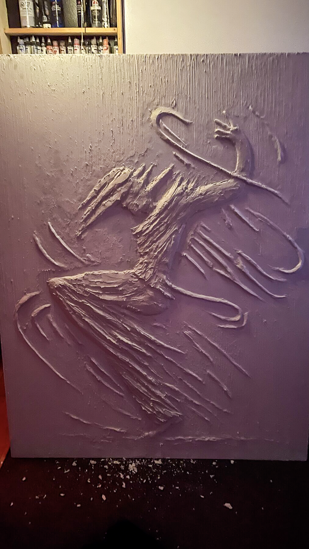 Companion figure bas-relief before colour
