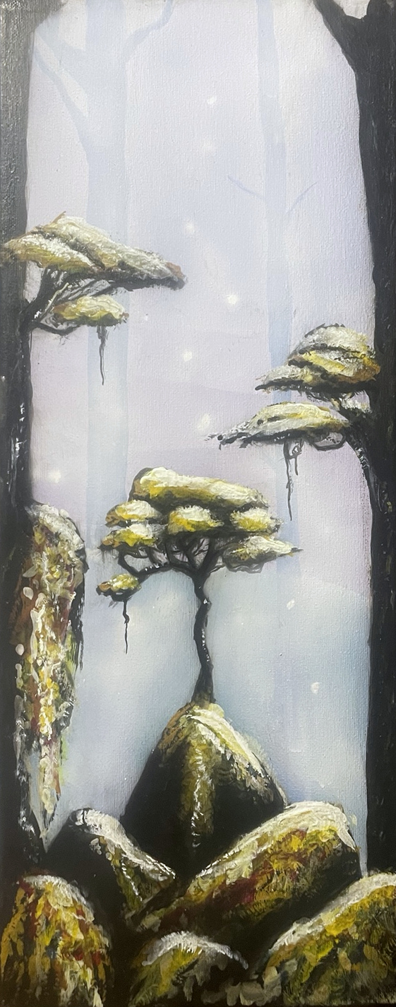 The Stillness Between Trees, original painting by Jaret Pollard