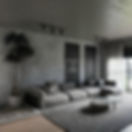 raylı spot ve beton görünümlü duvar kağıdı