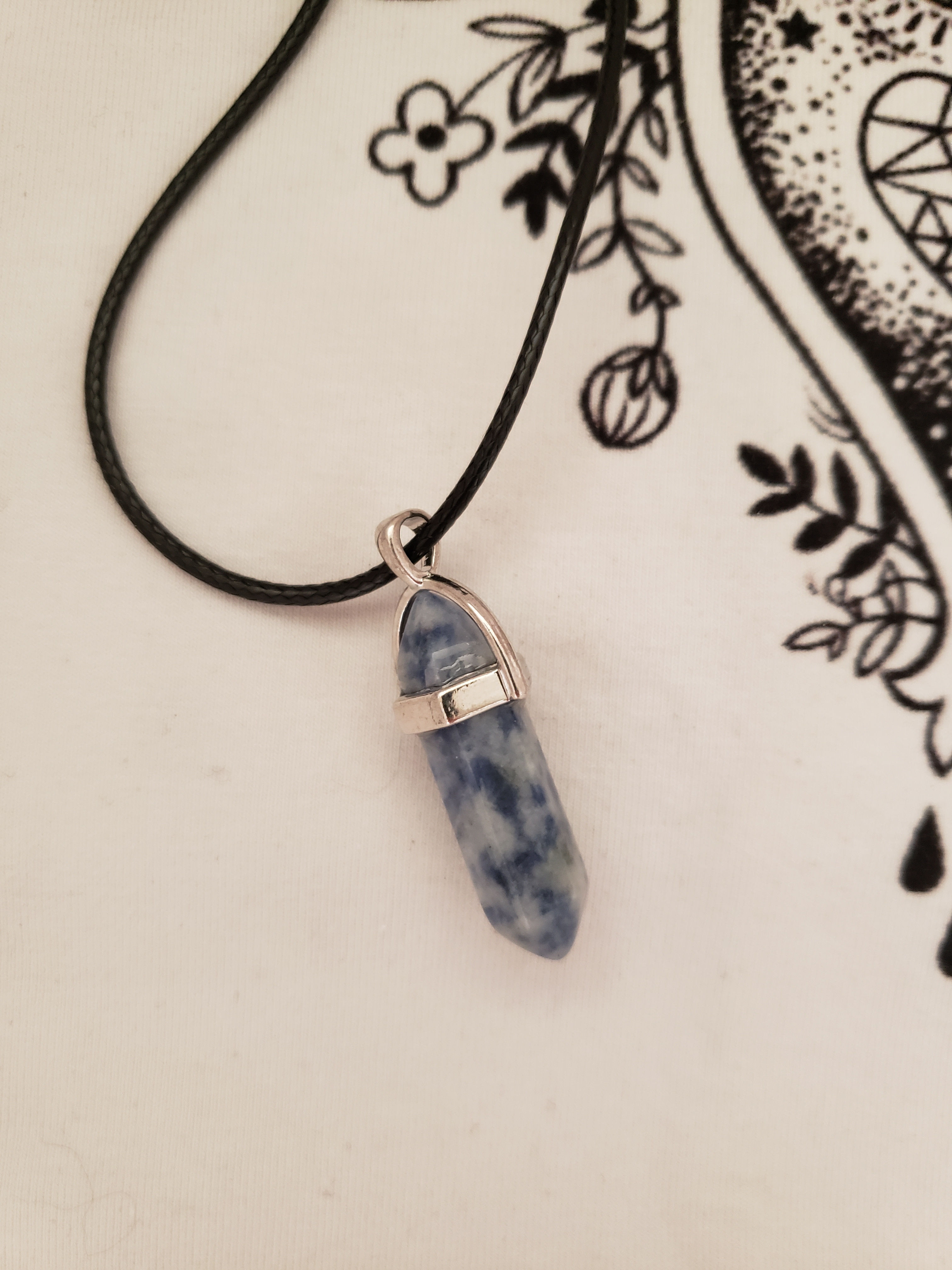 Collier jaspe bleuté