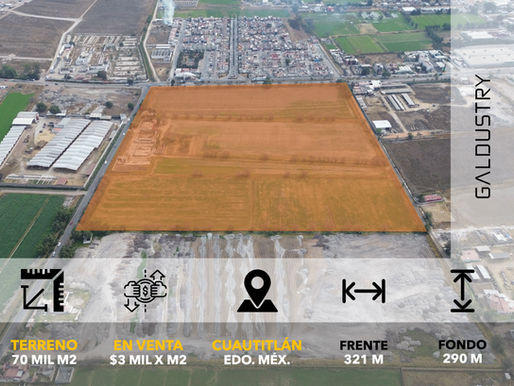 Terreno Industrial en Venta de 70 mil m2, Cuautitlán, Teoloyucan, $3,000 x m2.