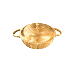 bronze stock pot with metal lid