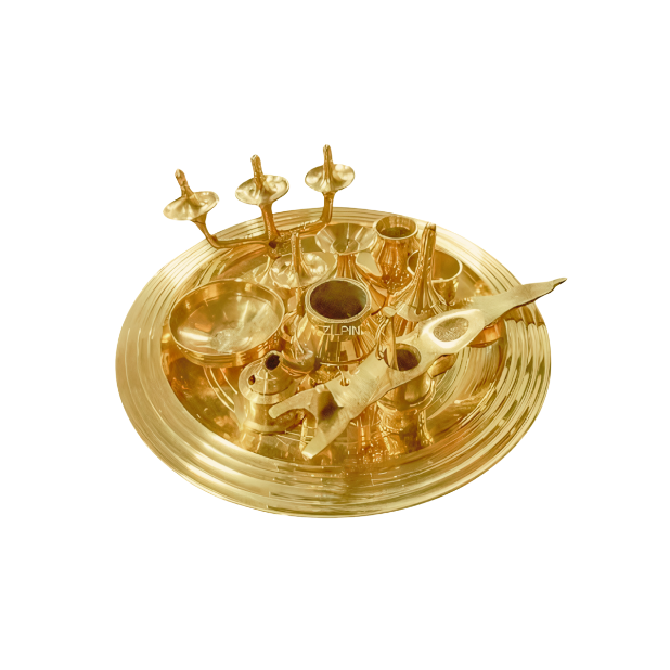 Brass pooja thali set
