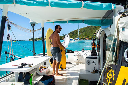 Bateau catamaran TS50 Rose de Java Philippe Monnet pont activités ambianceTahiti Polynésie