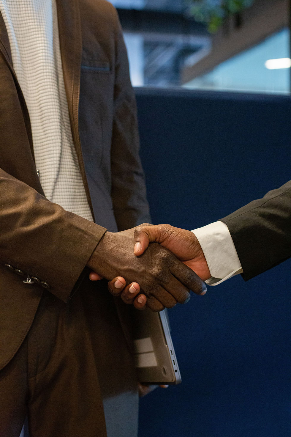 Consult Africa Investment Network representatives shaking hands with business partners