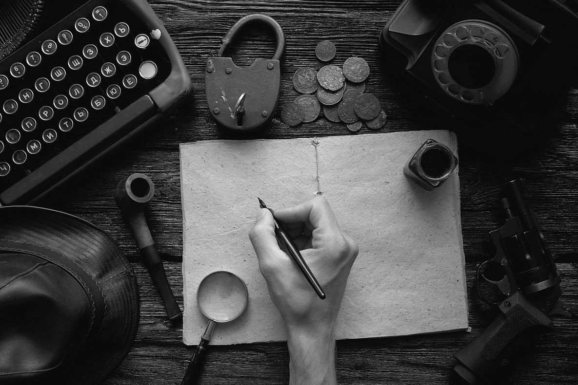 Retro detective book template with blank
