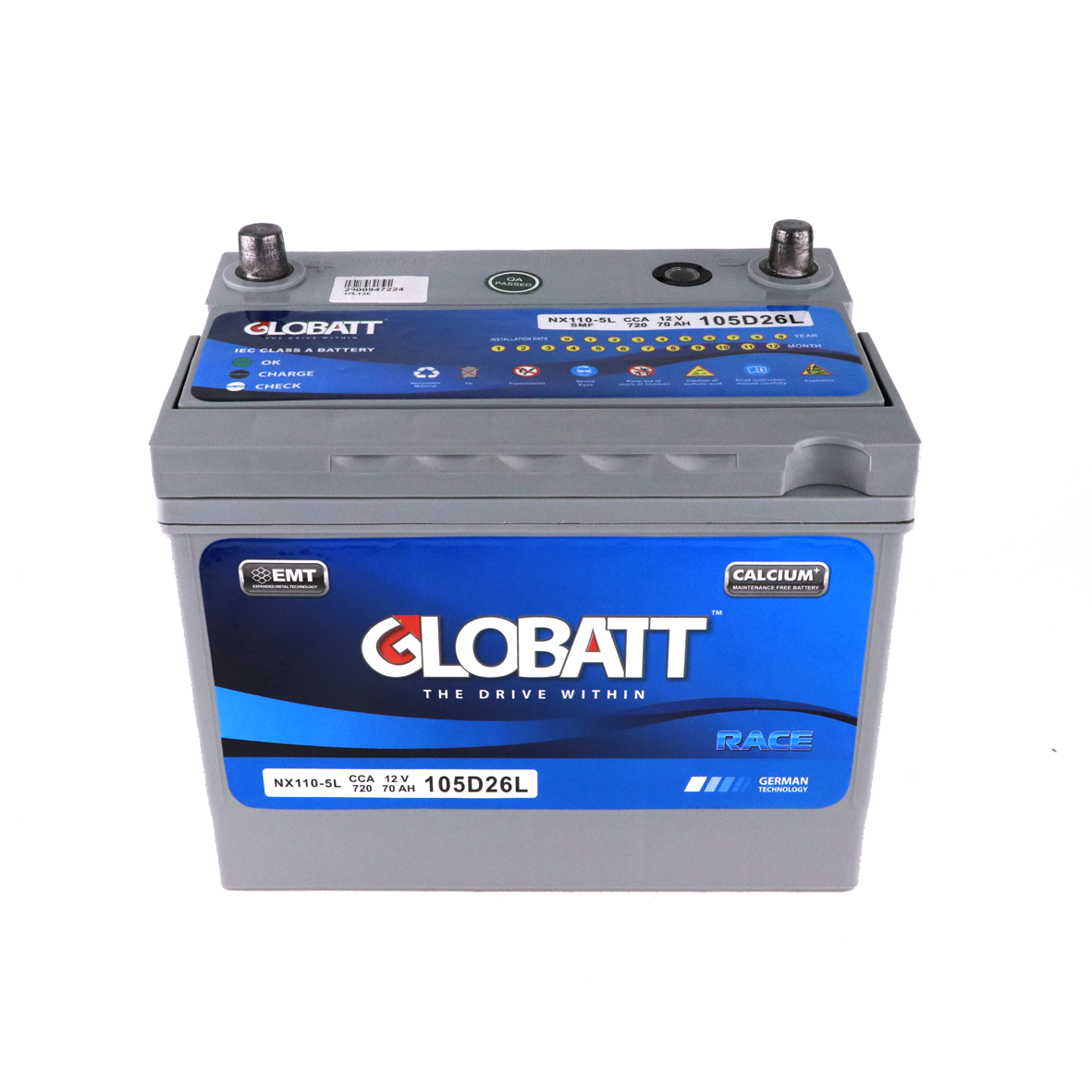 แบตเตอรี่ Lead acid Globatt Race 105D26L