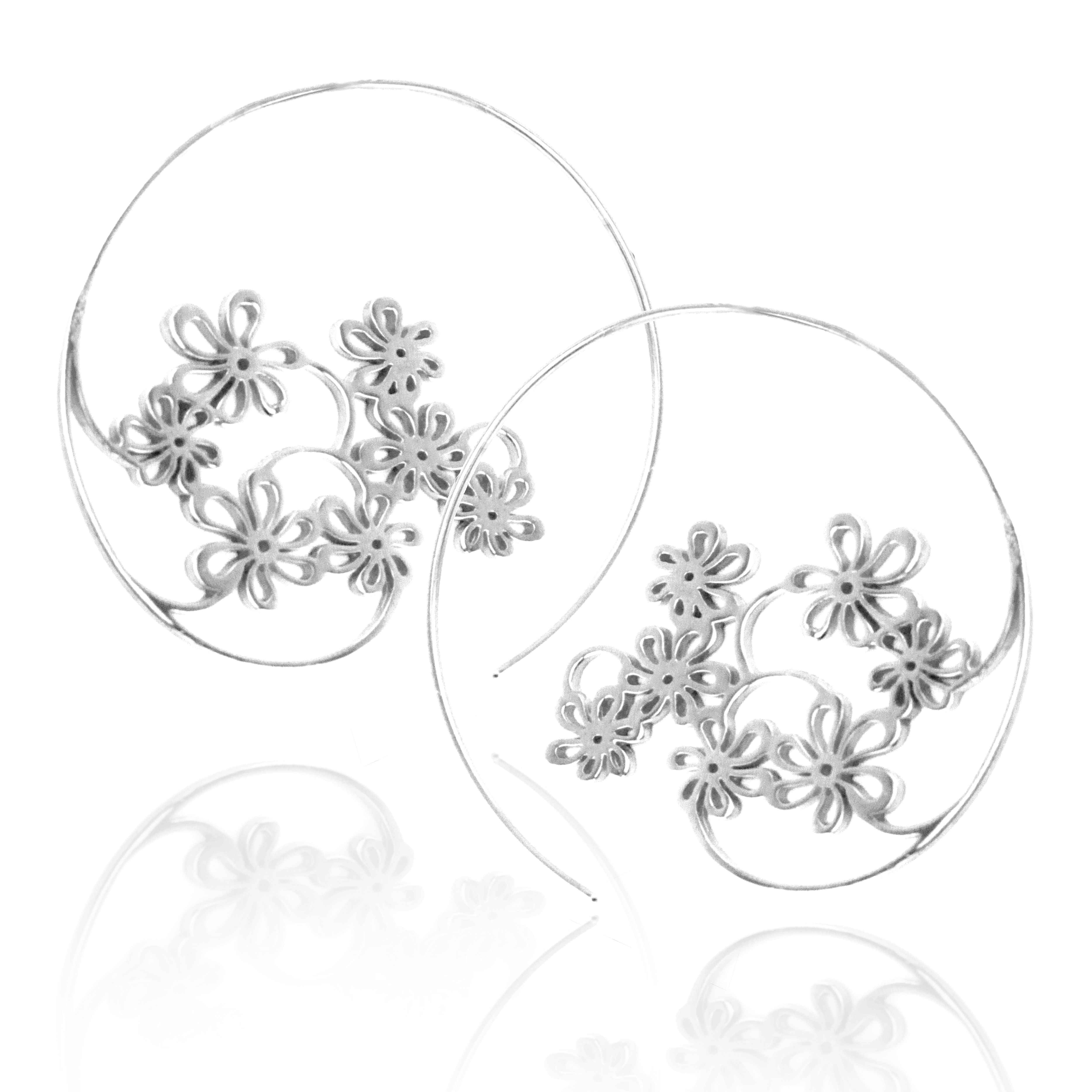 Jasmine White Hoop Earrings