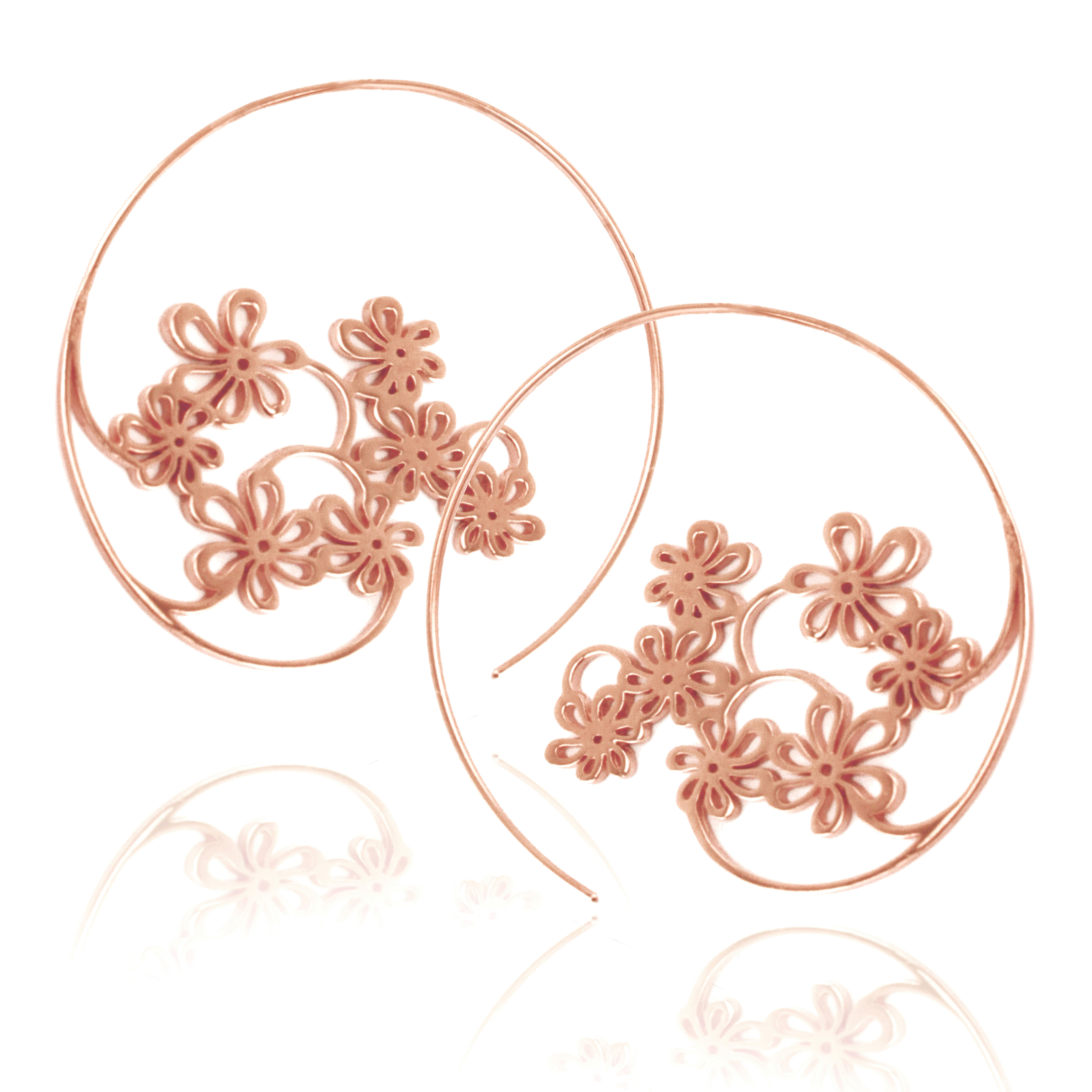 Jasmine Pink Hoop Earrings