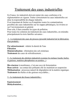 traitement des eaux industrielles
