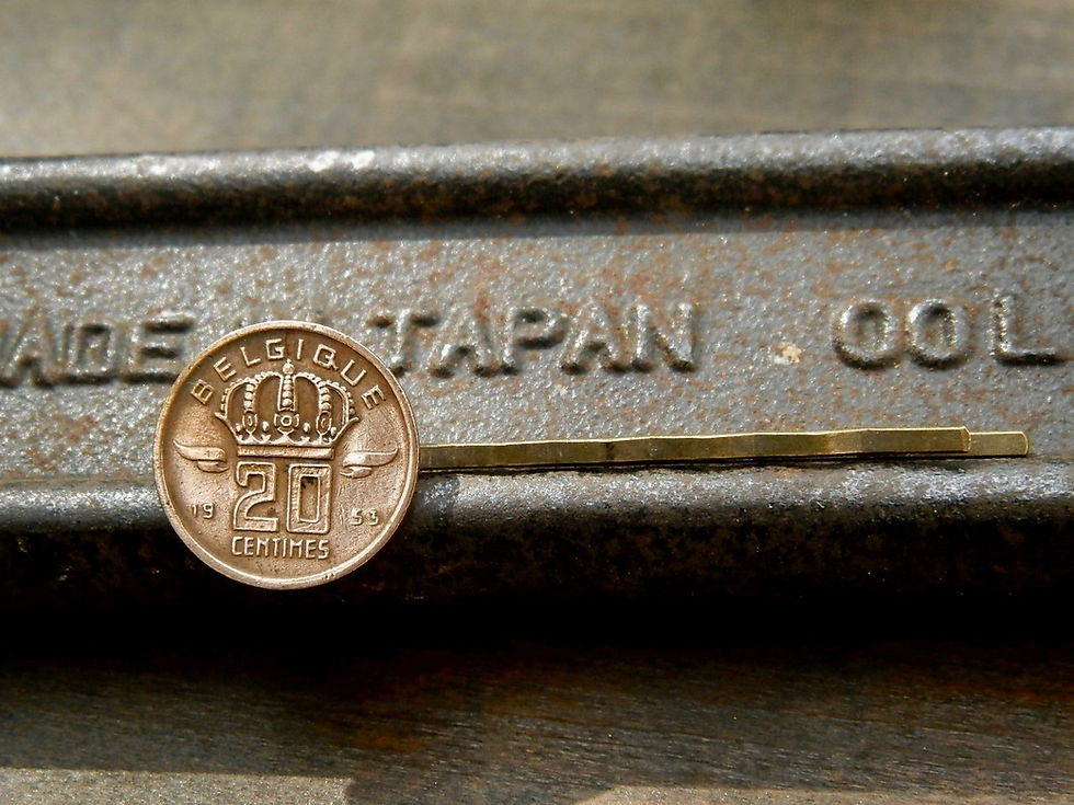 サムネイル： ＃PCB17　Kingdom of Belgium Coin Hair Pin