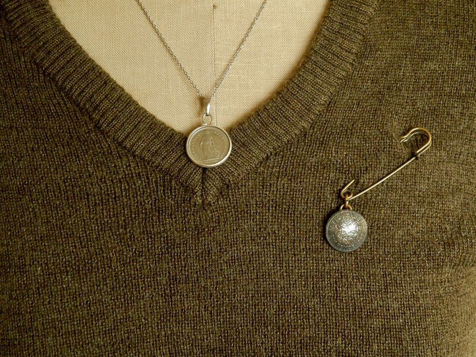 サムネイル： ＃B32s  UK Coin Brooch(swing type)