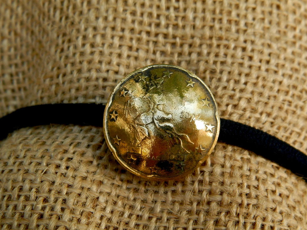 #H155 Italian Coin Hair Elastic