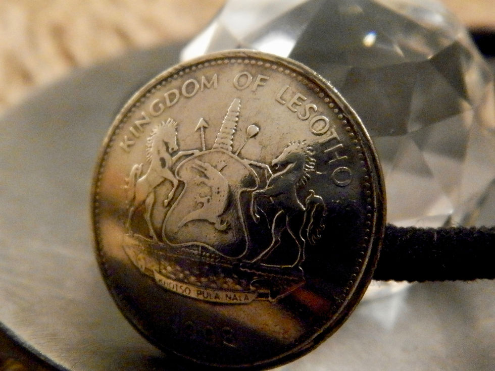 サムネイル： ＃H46  Kingdom of Lesotho Coin Hair Elastic