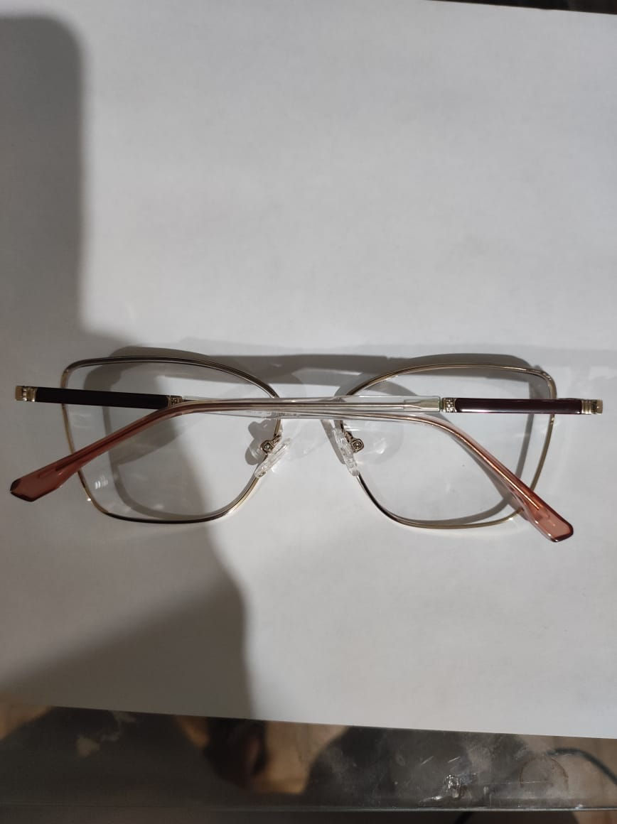 Miniatura: CTM8002-C5  Armação de Óculos Metal Feminino Luxo