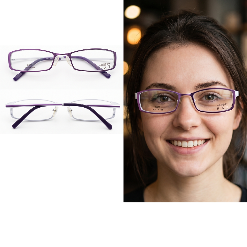 Miniatura: 8009-Violeta Armação de Óculos Metal Feminino
