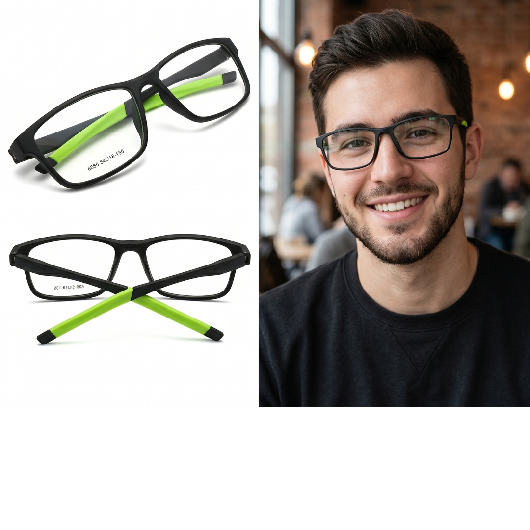 6685-C8 Óculos de Armação TR90 Masculino