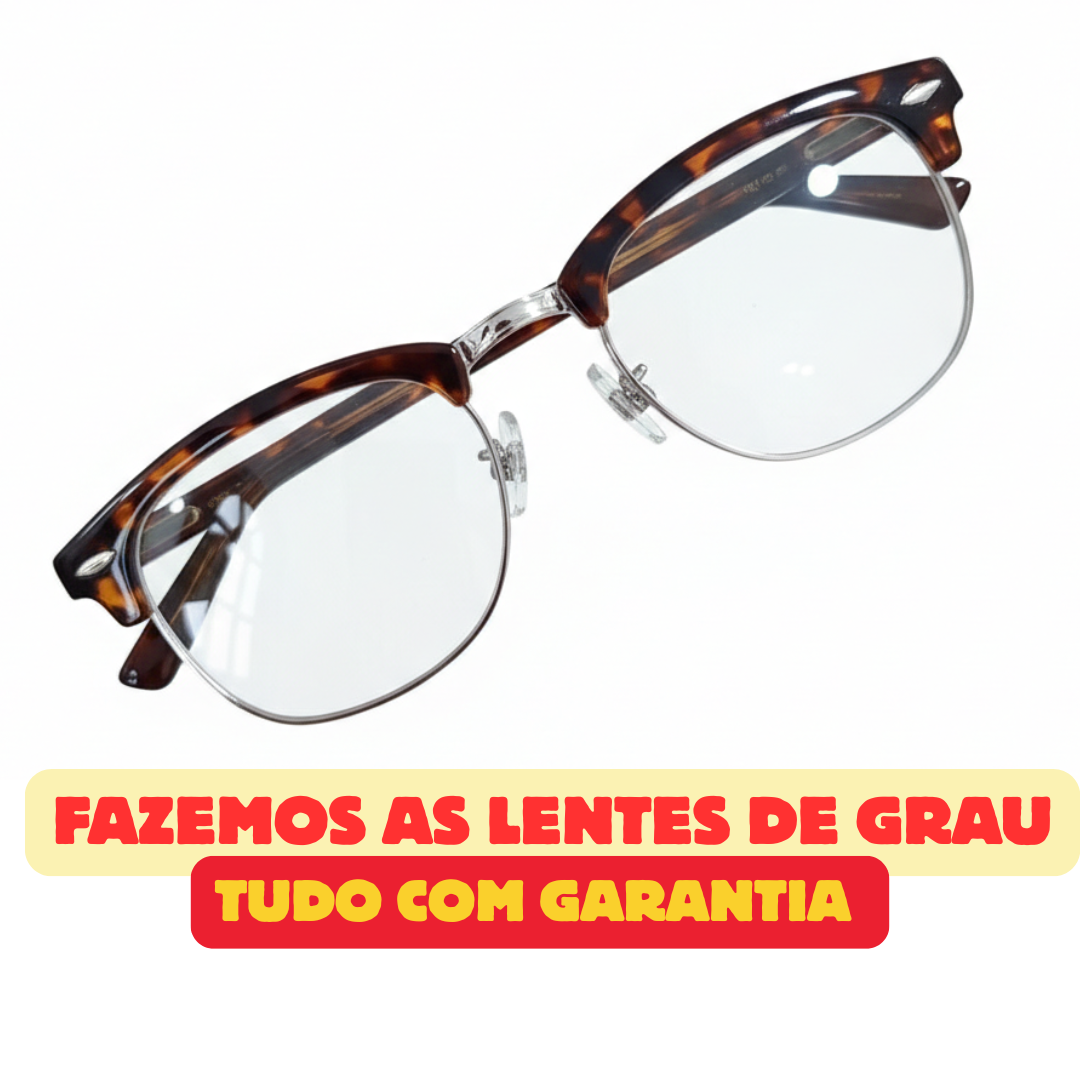 DR-81 Óculos De Grau Armação Clubmaster Tartaruga Unissex