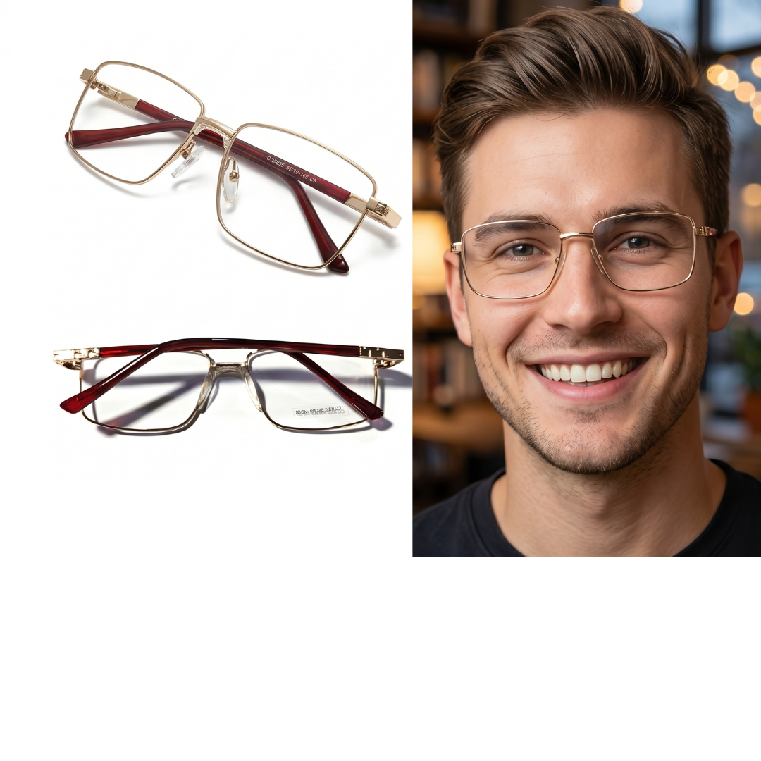 CQ9005-C5-180°-Ponte anatomica  Armação Metal Masculino