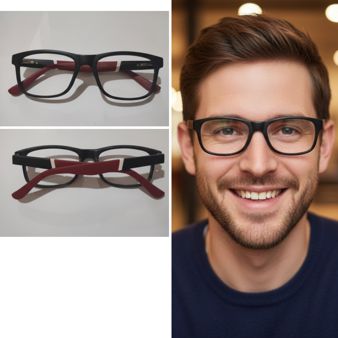 NV-90382-C1 Armação de Óculos Retangular Acetato Unissex