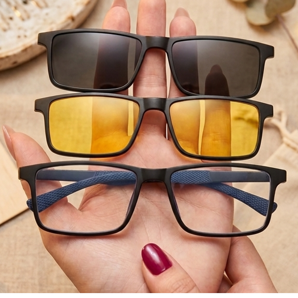 Miniatura: DR-154 Armação de Óculos Clipon Acetato Retangular Masculino Lente Adicional