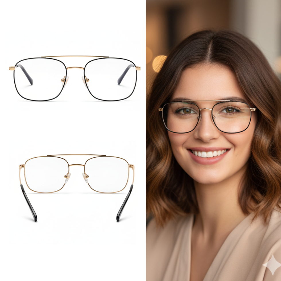 Miniatura: BR22109-C3 Óculos Feminino Metal Dourado com Preto