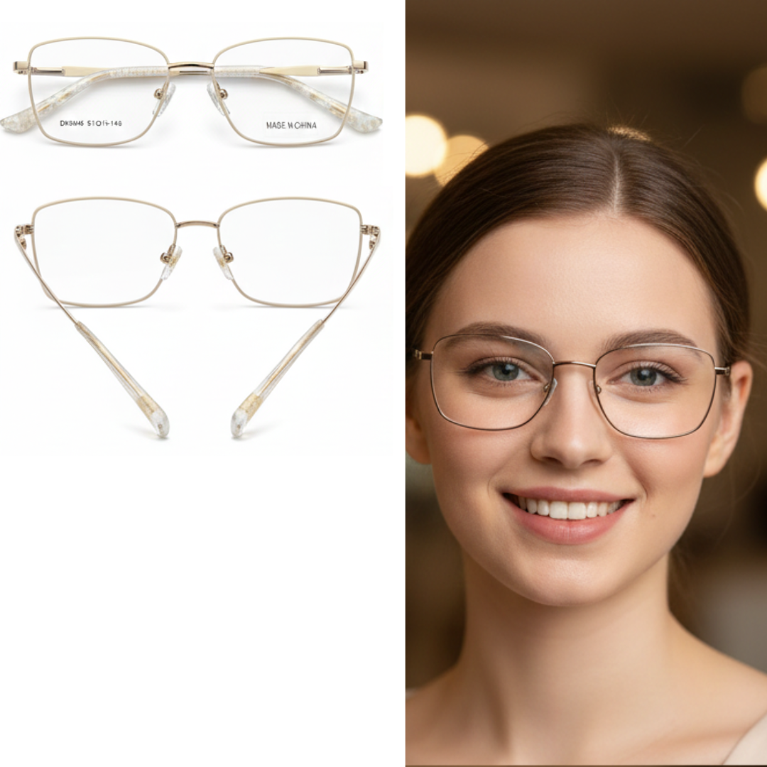 DX6048-C1  Armação de Óculos Metal Feminino Gatinho