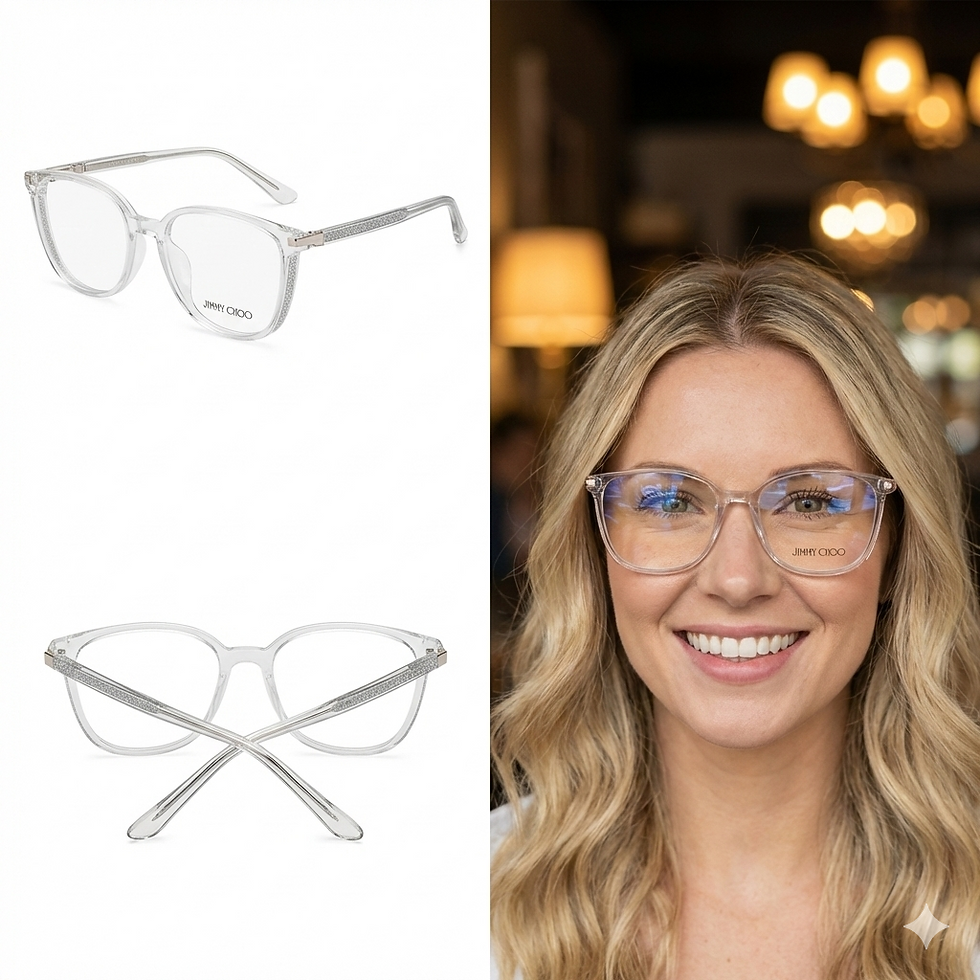 Miniatura: DR-63 Armação de Óculos Transparente Feminino Acetato Gliter