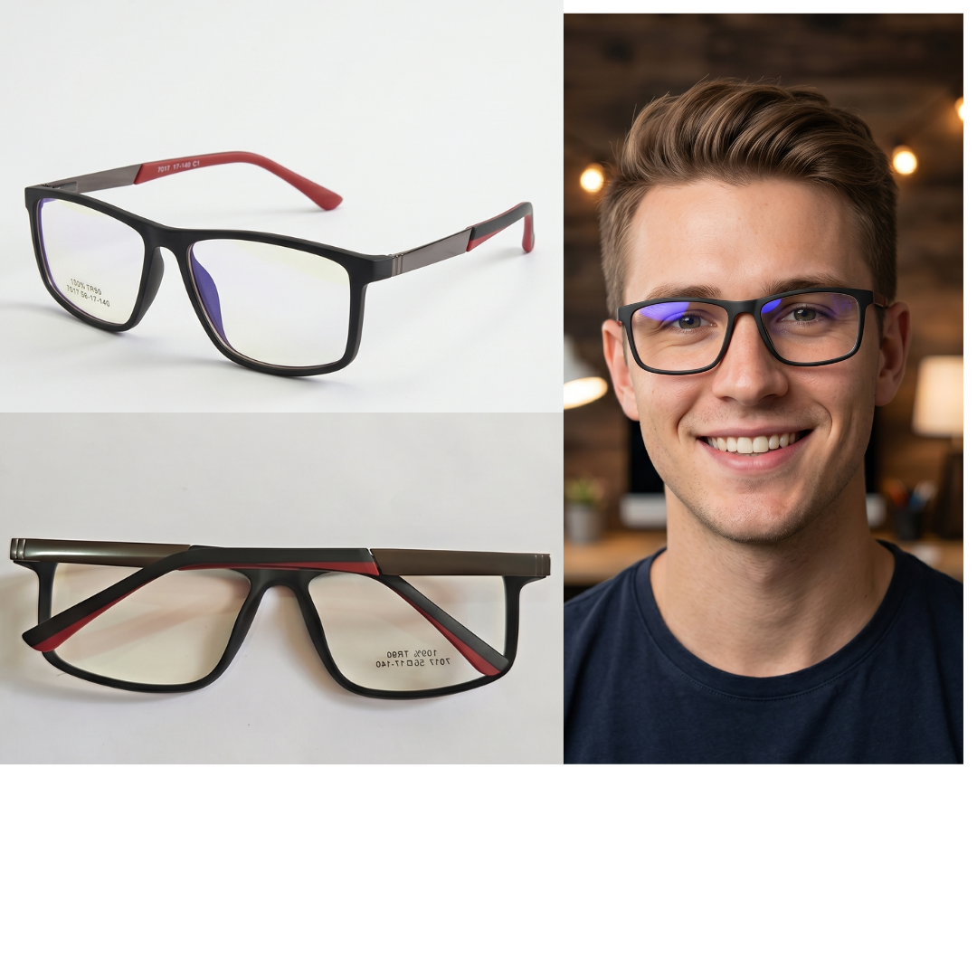 7017-C1 Óculos de Armação TR90 Masculino