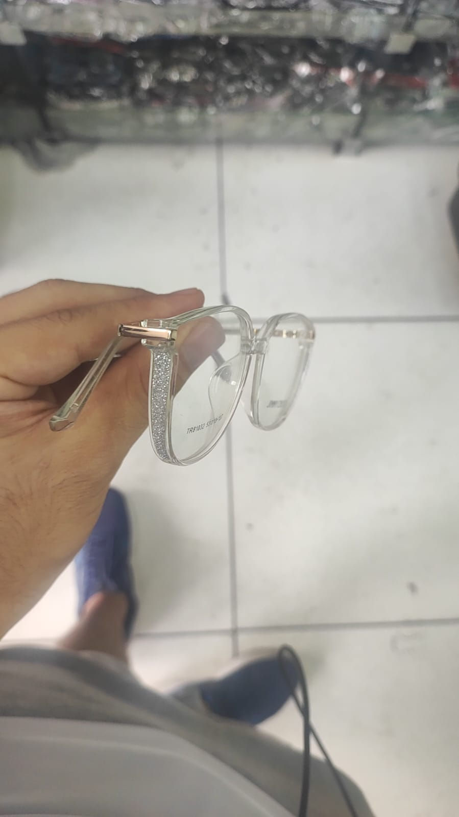 Miniatura: DR-63 Armação de Óculos Transparente Feminino Acetato Gliter
