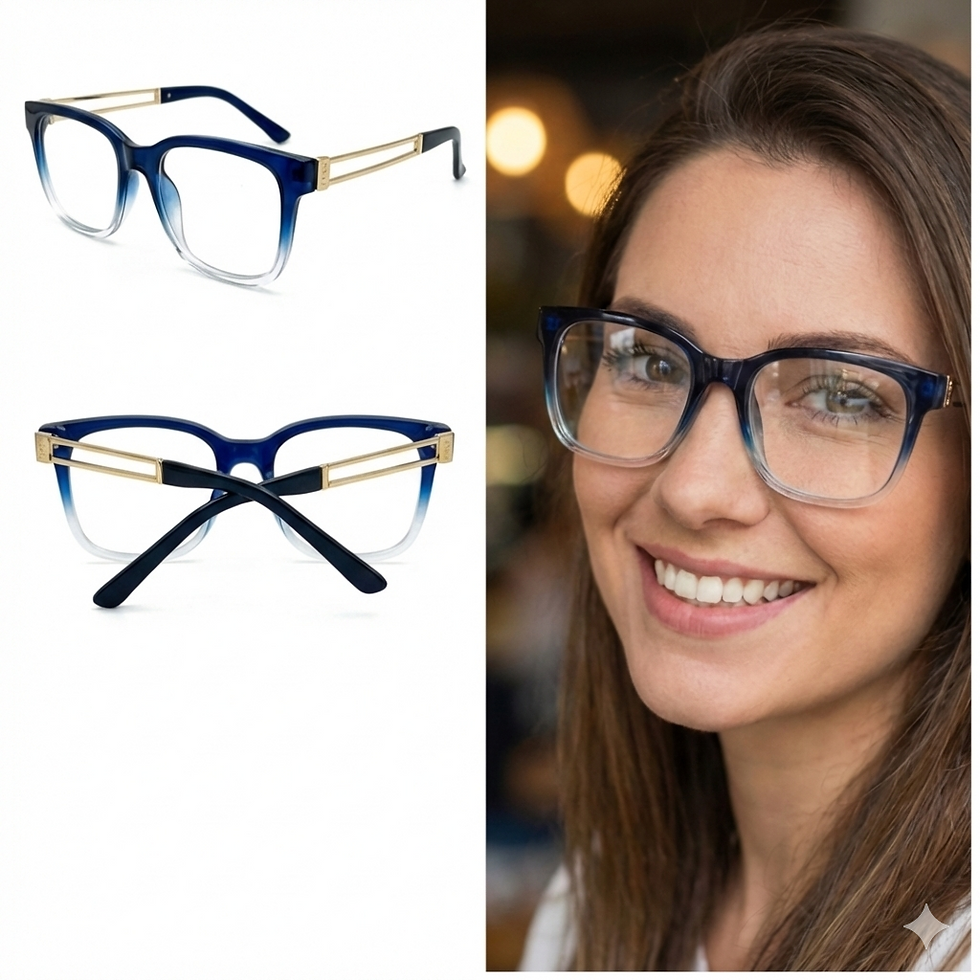 Miniatura: DR-64 Armação de Óculos Azul Feminino Acetato