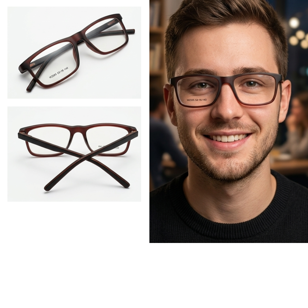 W2595-C6 Óculos de Armação TR90 Masculino