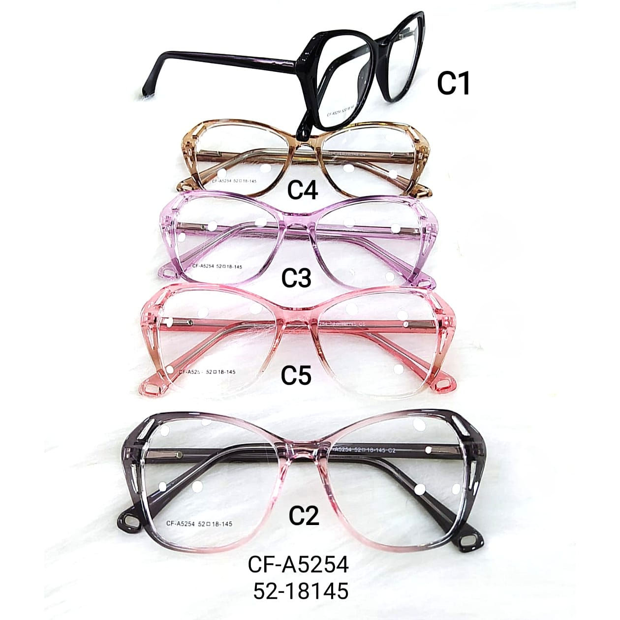 CF-A5254 Óculos de Grau Feminino Estiloso Original Ajustável