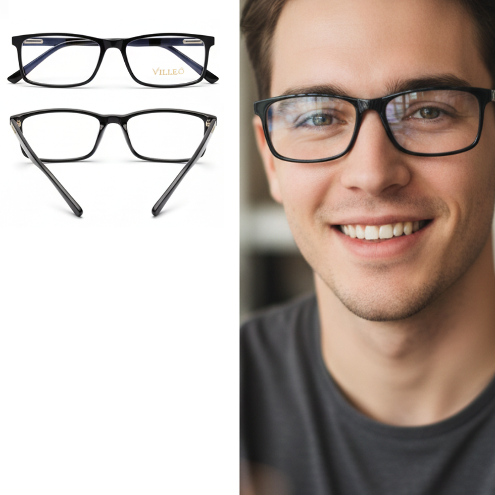 Miniatura: NV-90329-C1 Armação de Óculos Acetato Masculino Retangular