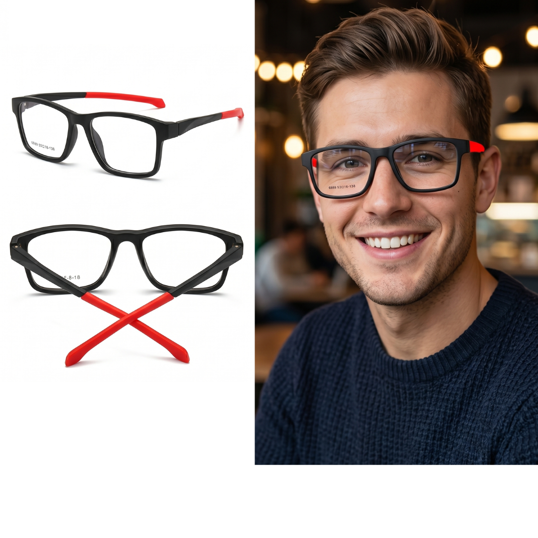 6689-C2 Óculos de Armação TR90 Masculino
