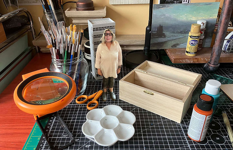 Time Temples desk with Camillla Brockhouse