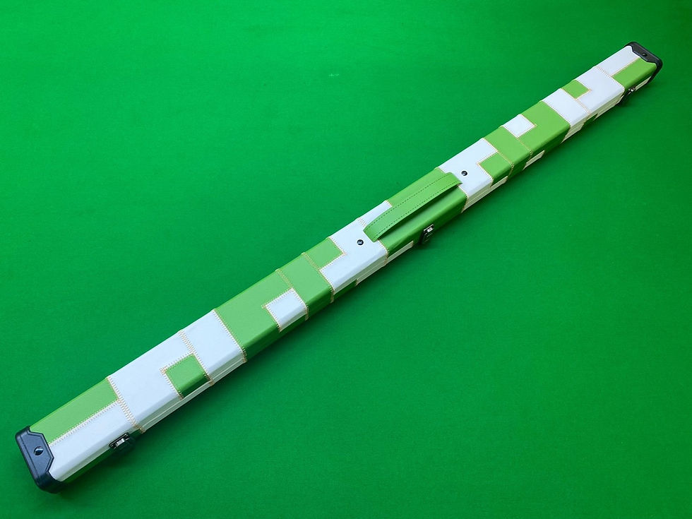 Thumbnail: 3/4 2 Slot Green & White Patchwork Cue Case 