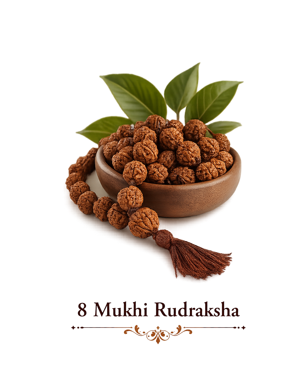 8 Mukhi Rudraksha: The Divine Key to Removing Obstacles and Unlocking Success