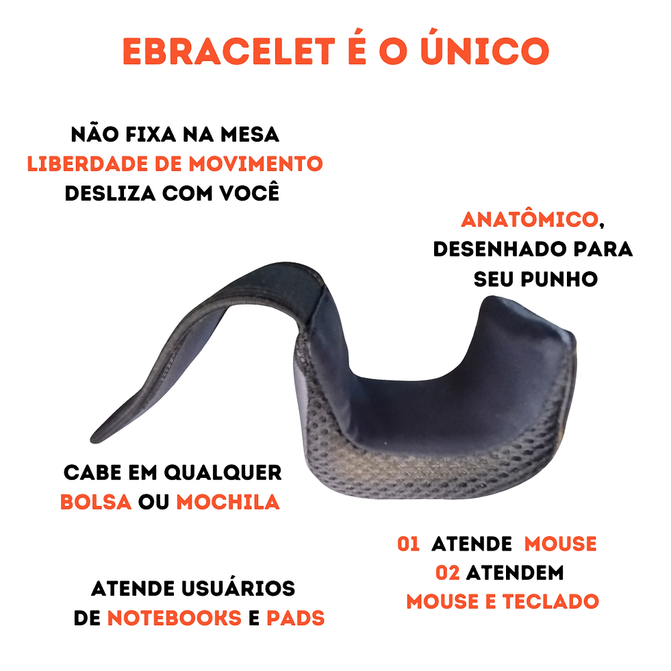 Miniatura: PAR EBracelet BraceleteErgonômico Cinza Liso