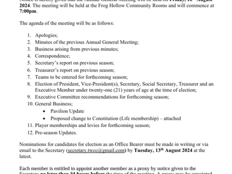 Notice of Annual General Meeting 2024