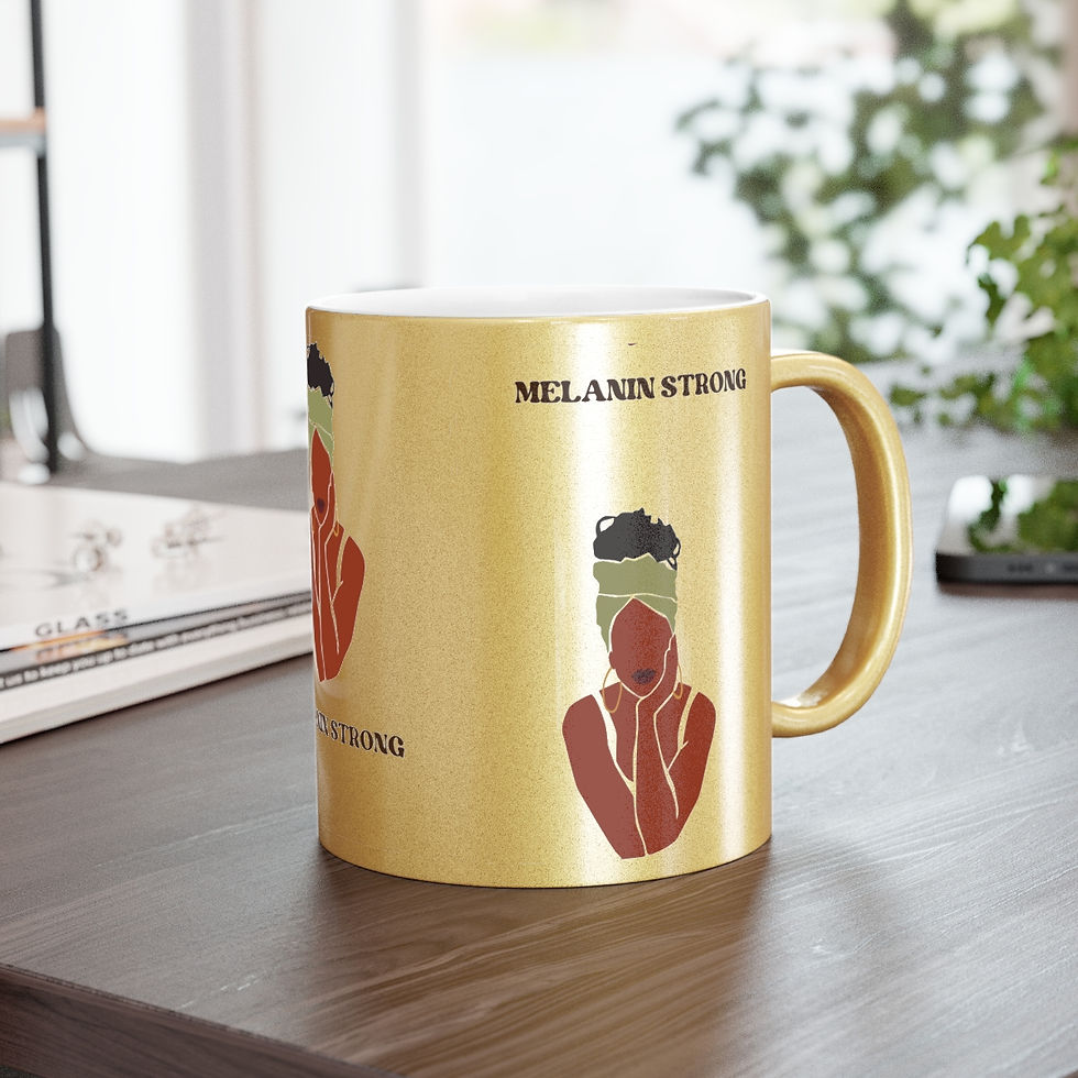 Thumbnail: Melanin STRONG Metallic Mug (Silver/Gold)