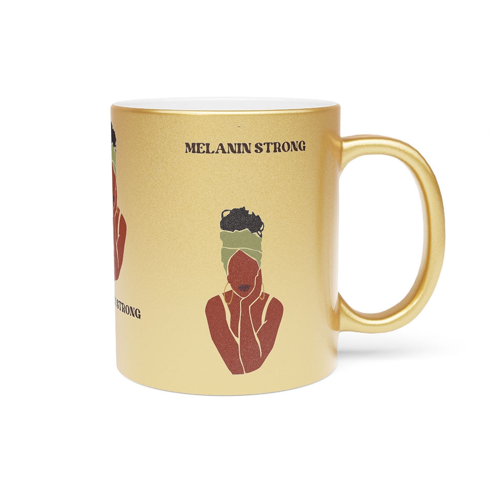 Thumbnail: Melanin STRONG Metallic Mug (Silver/Gold)