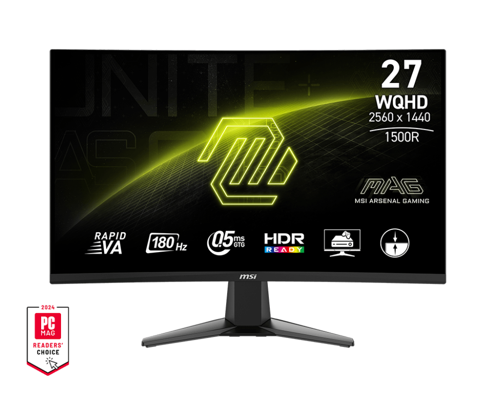 MSI MAG 27CQ6F 27"/WQHD/Curved 1500R/Rapid VA/180Hz