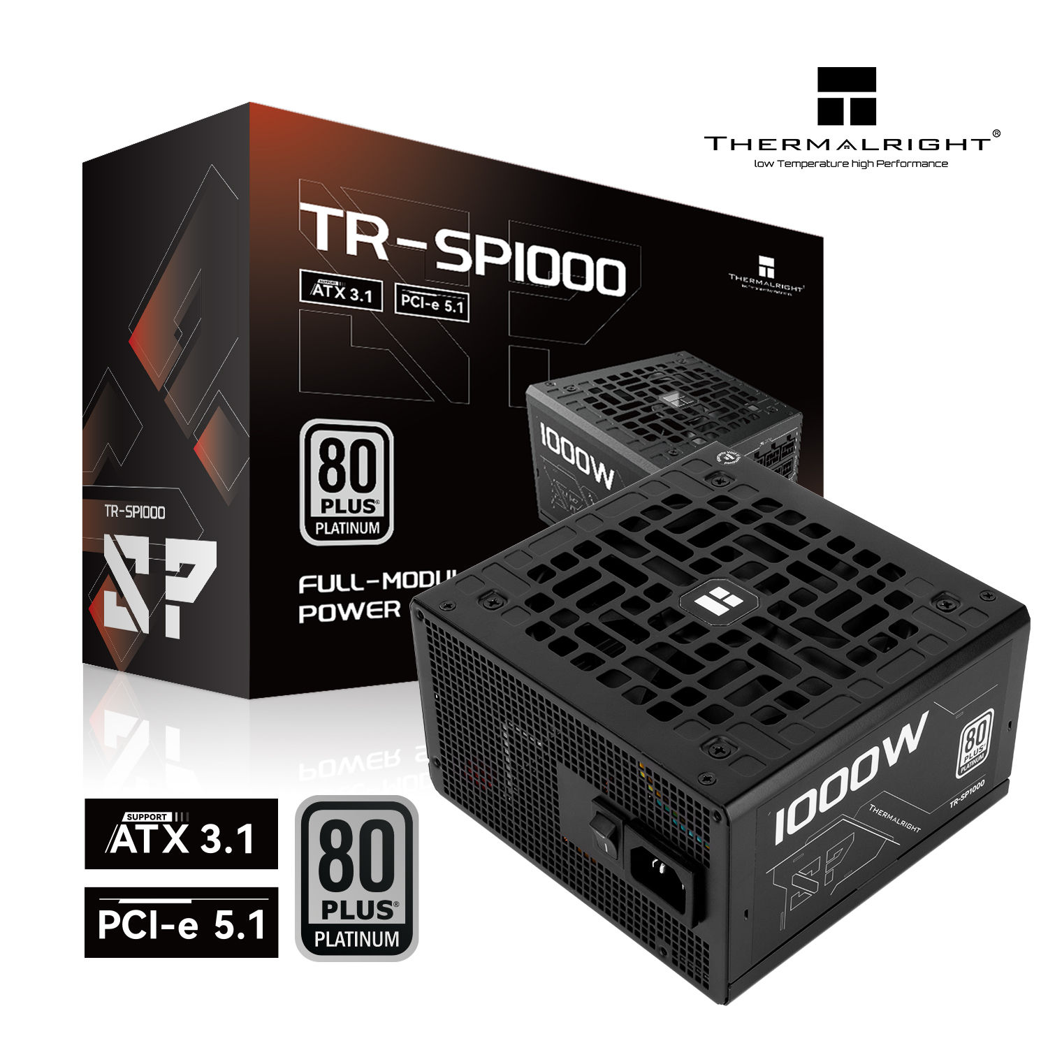 Thermalright SP 1000W 80+ Platinum Modular (ATX3.1+Gen5.1) - Black