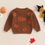 Thumbnail: BOO Pumpkin Embroidered Jumper in Rust Brown